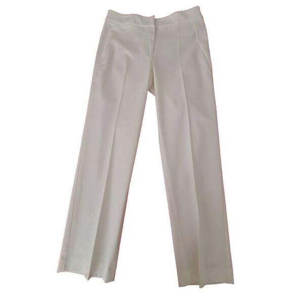 Elie Tahari Womens White Straight Leg Stretch Pant - Picture 1 of 16